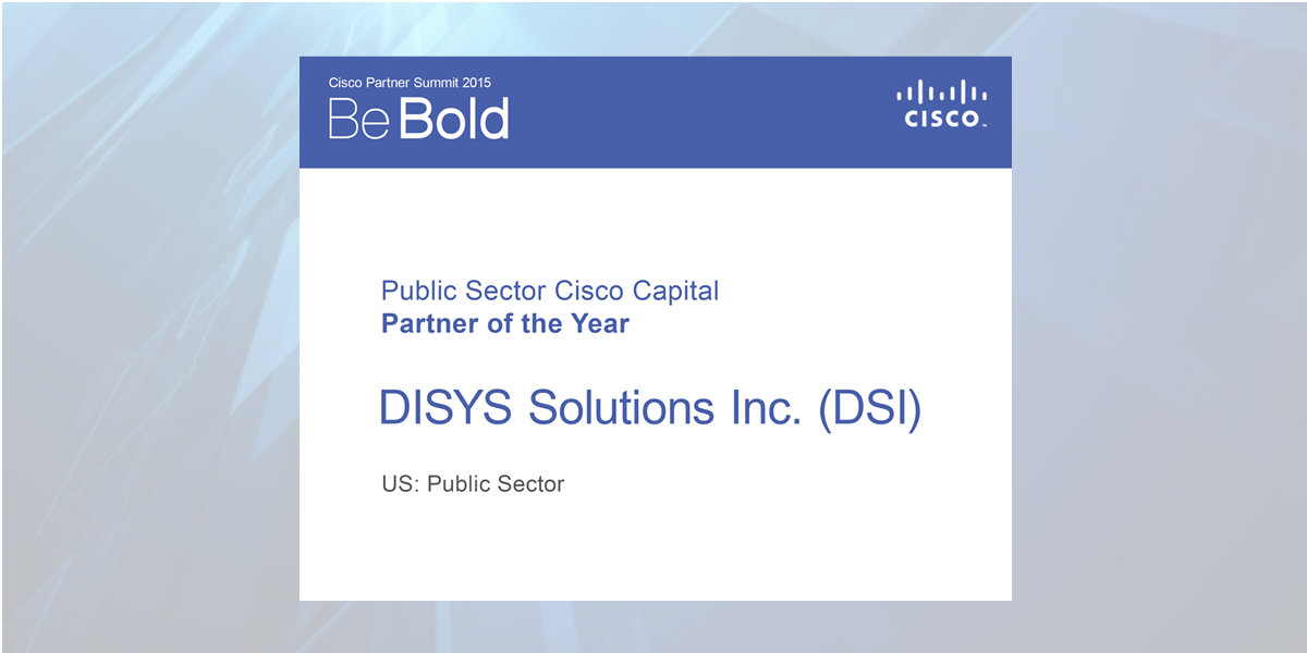 Cisco Partner Award for Public Sector 2015