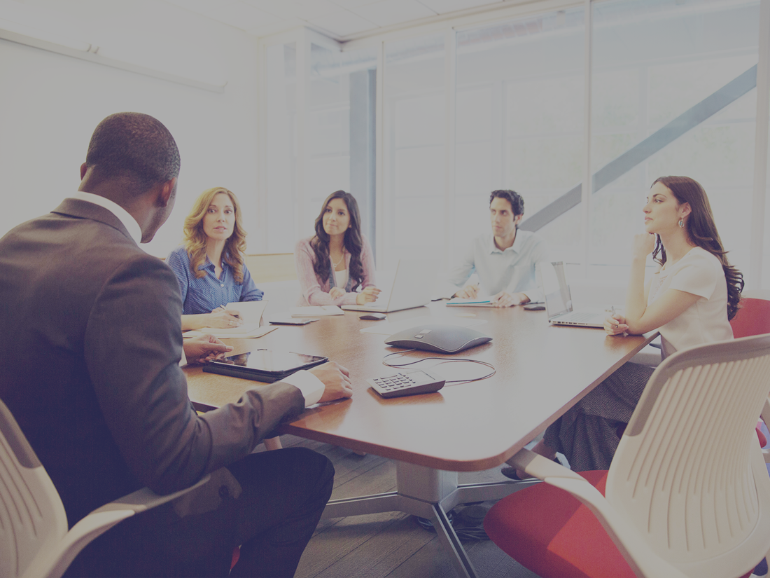 Conference room of people