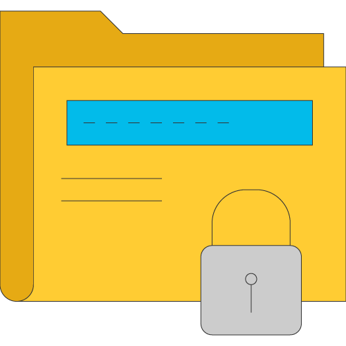 File Folder with Security Lock Icon