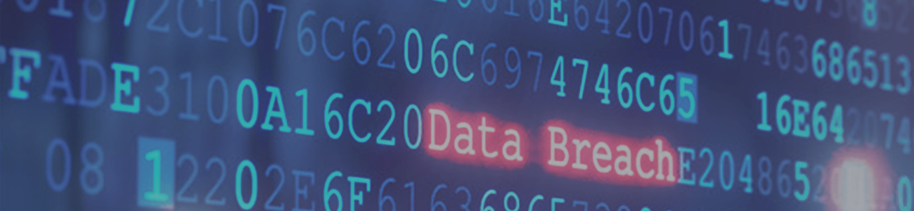 Data Breach background with cybersecurity numbers and letters