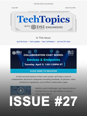 Tech Topics Newsletter Issue #27