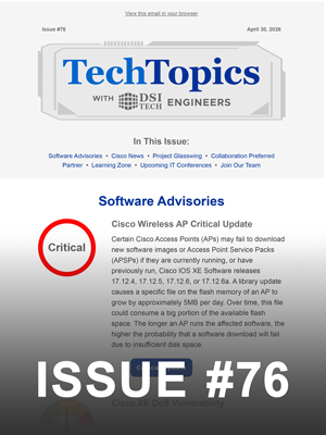 Tech Topics Newsletter Issue #76. Image link opens in new tab.
